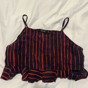Adorable Navy & red striped Rachel Comey crop top